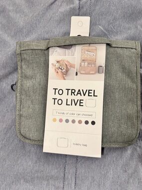 3/$6 🔥 Compact Grey Toiletry Bag